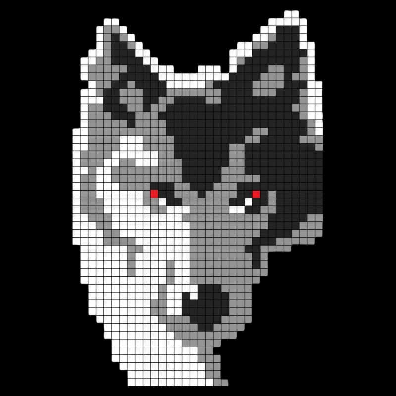 Grauer Wolf in Form eines Pixel Classic T-Shirts