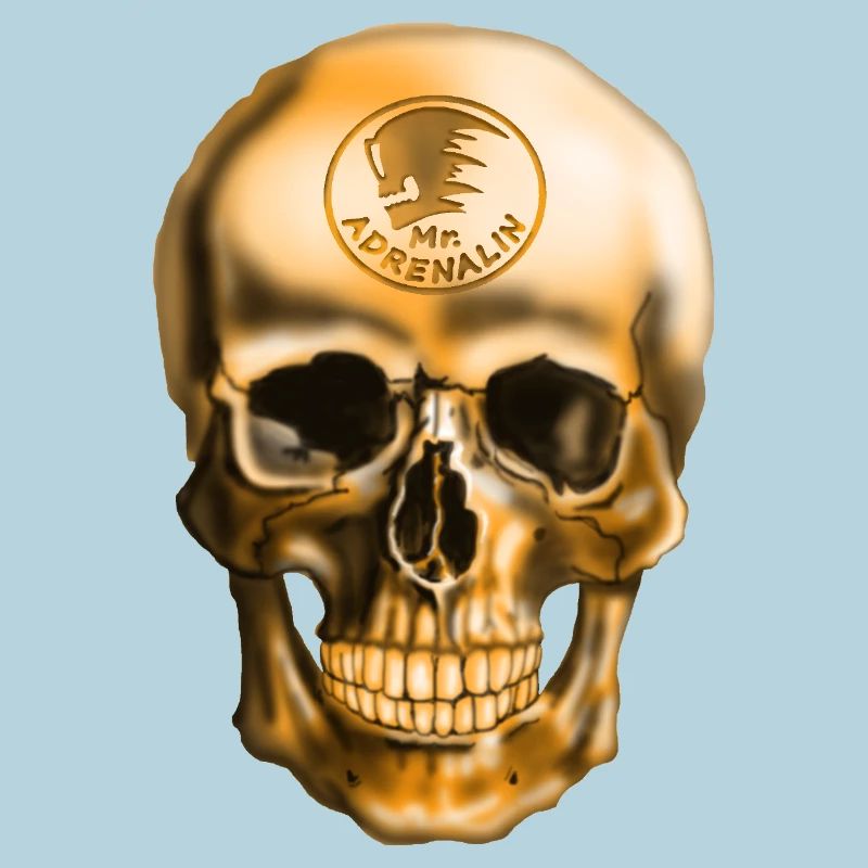 Schädel mit Adrenalin Emblem