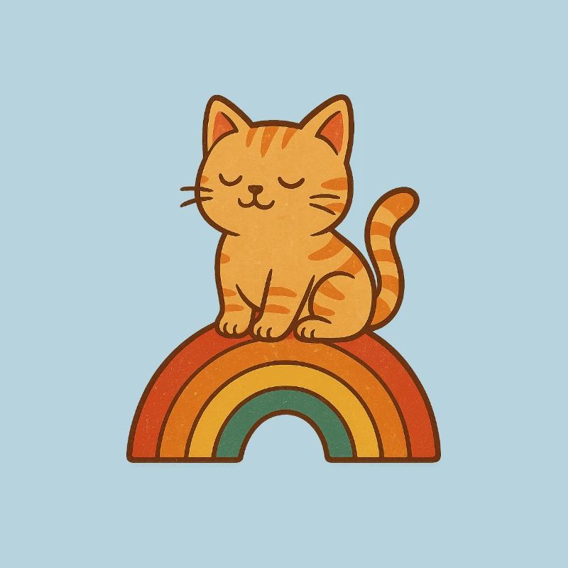 Chat Arc-en-ciel Tranquillité