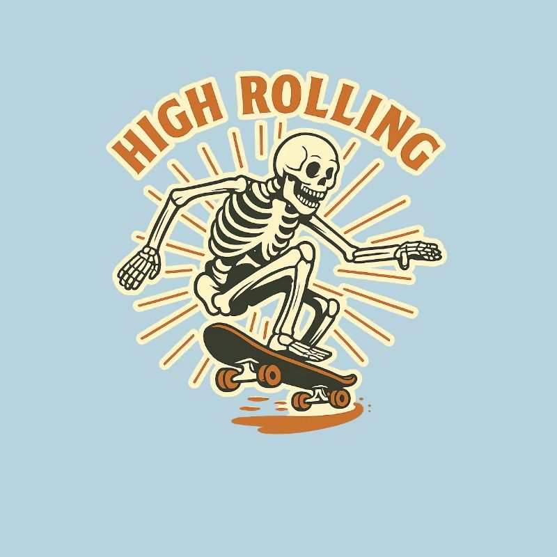High Rolling Skelett Skateboard