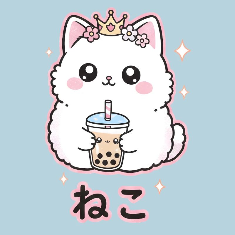 Katzenkönigin mit Bubble Tea