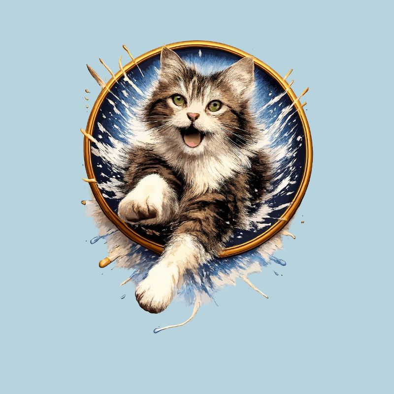 Cat Ring Jump in Water Splash