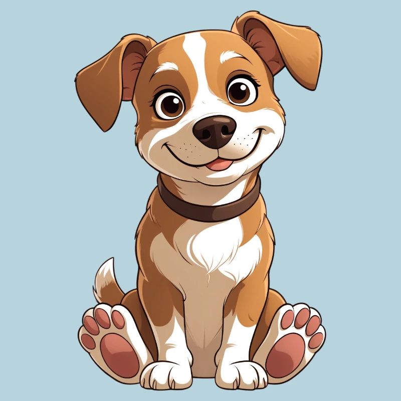 Dessin animé du chiot joyeux