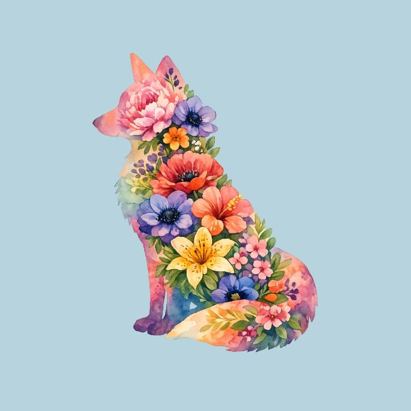 Fuchs Silhouette Blumen