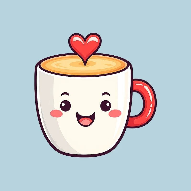 Kawaii Herzkaffee Becher