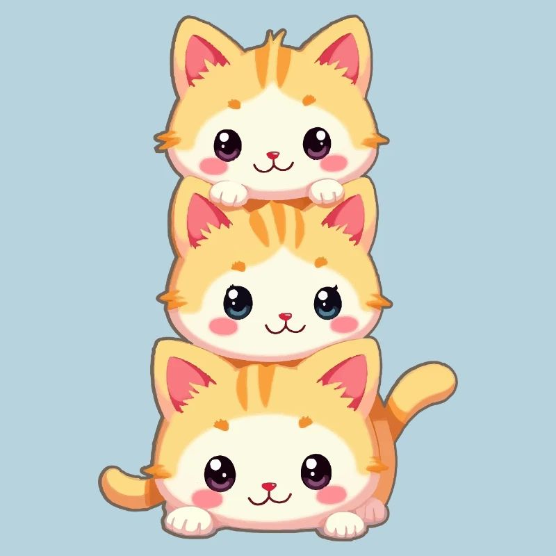 Trio de chatons empilés