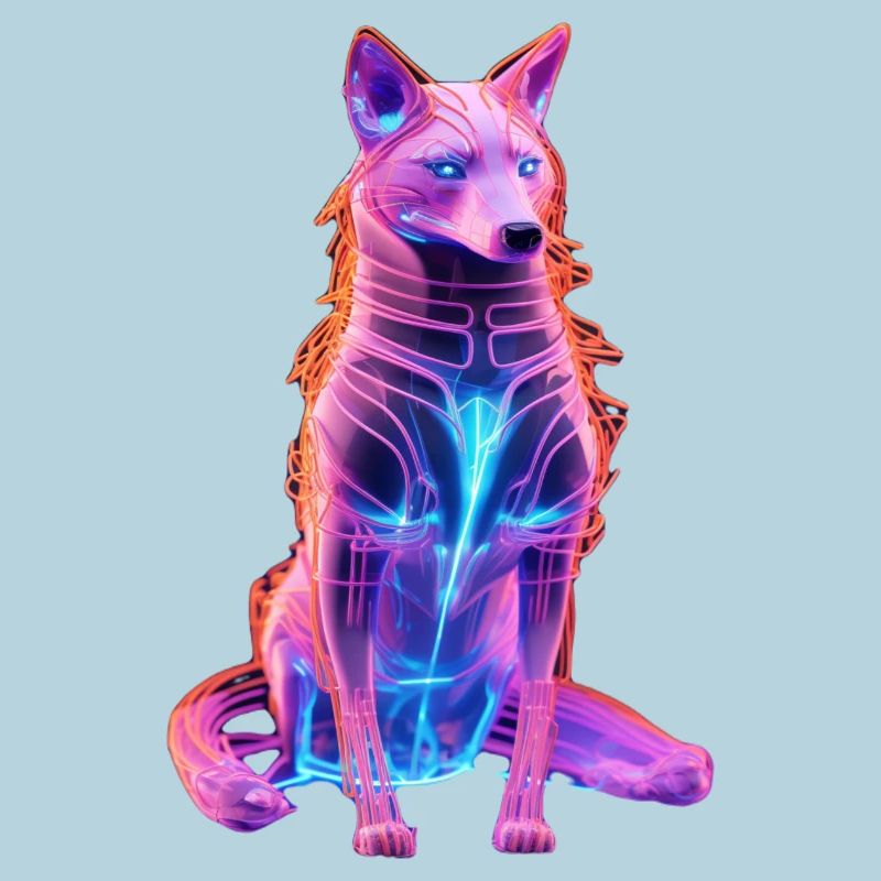 Néon Cyberwolf Art Design