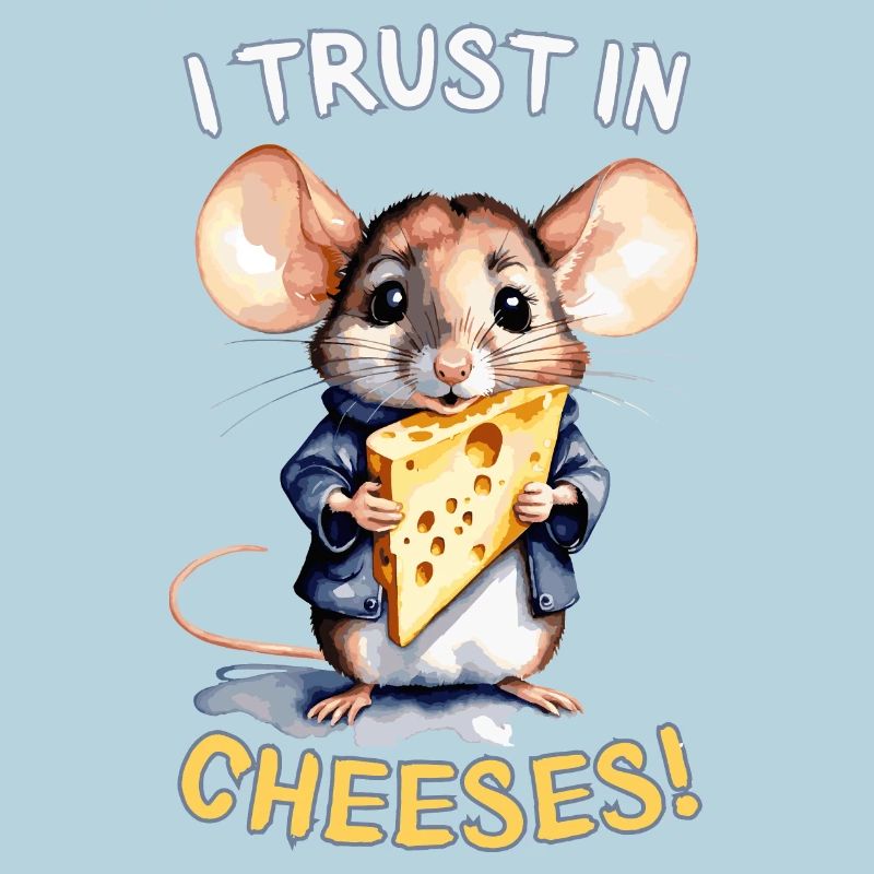 Trust in Cheese - Cute Mouse with Cheese