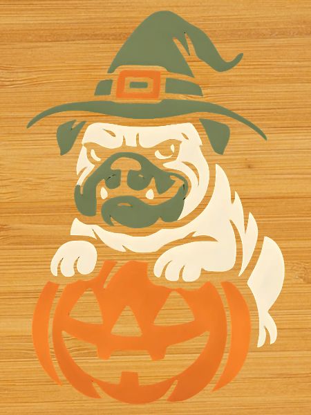 Mops Halloween Kürbis Hexe