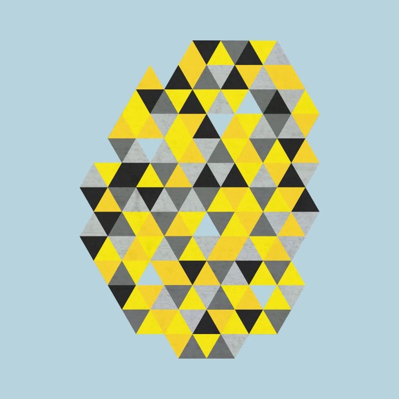 Geometric triangle pattern Sunny Yellow