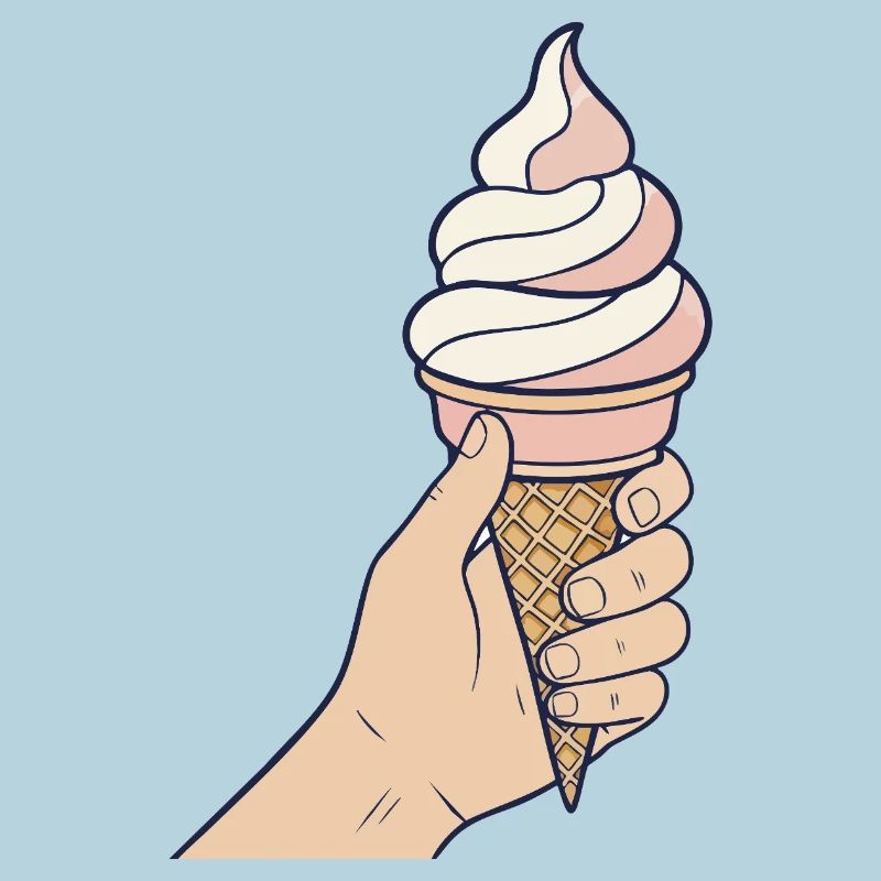 Glace à l'italienne en main