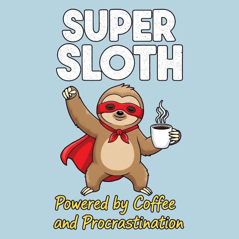Super Sloth Held Coffee Cape