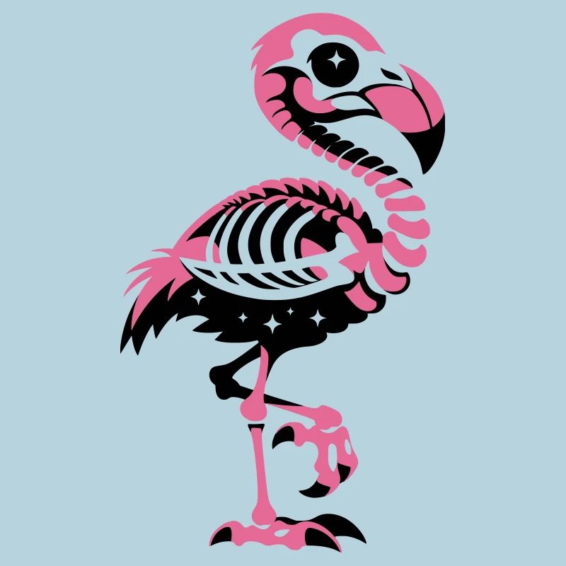 Flamingo Skelett Pink Gothic