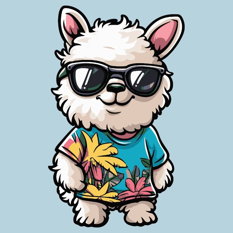 Alpaka Llama Comic Urlaub