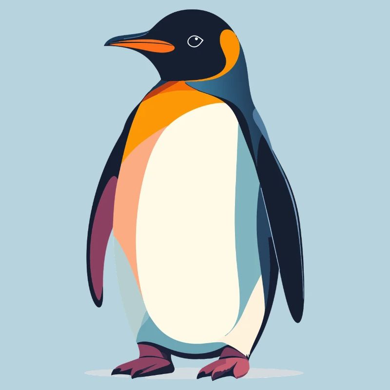 Graphique vectoriel abstrait du Pingouin debout sur la glace