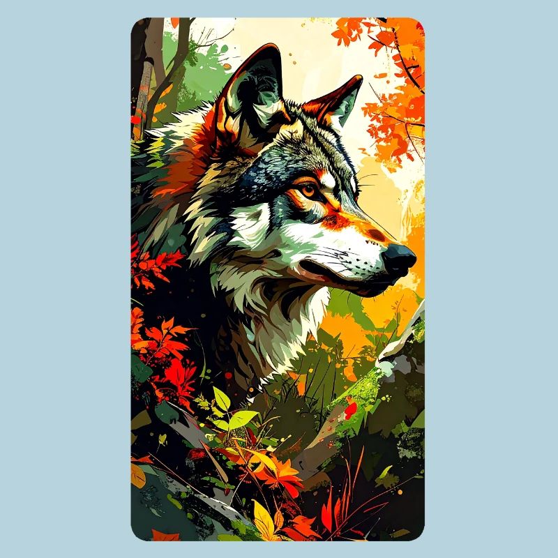 Wolf im Herbst (Blick nach Rechts)