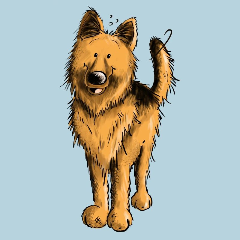 Lustiger Deutscher Schäferhund DSH Hund Comic