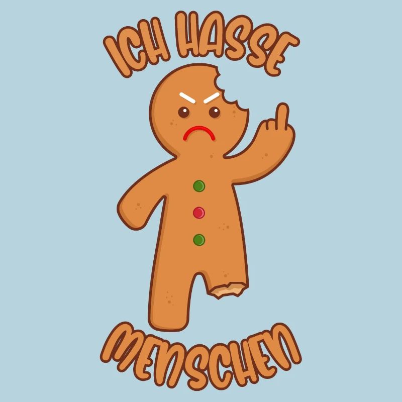 Lebkuchenmann Mittelfinger Ich hasse Menschen