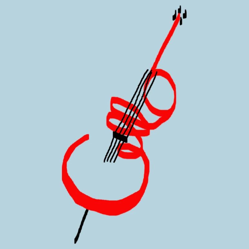 Lettrage violoncelle rouge