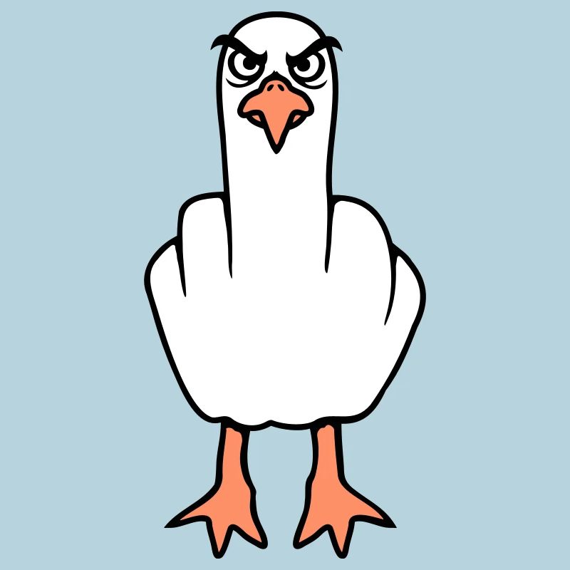 Seagull middle finger insult stinky finger naughty