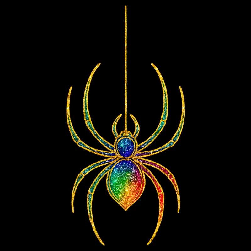 Rainbow Glitter Spider