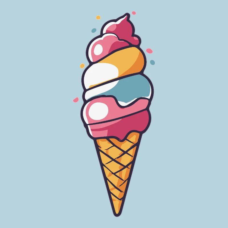Cornet de dessins animés en forme de glace pastel