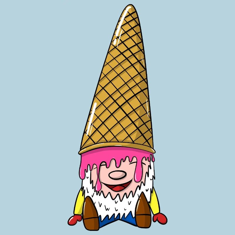 Zwerg mit Eiswaffel - Wichtel mit Eis