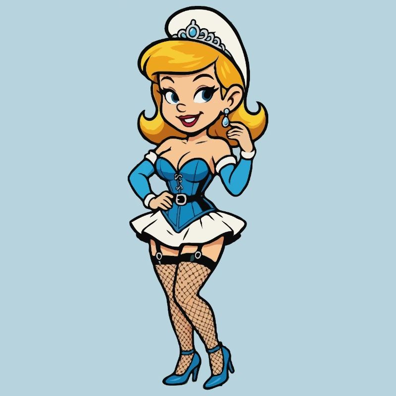 femme gnome bleue