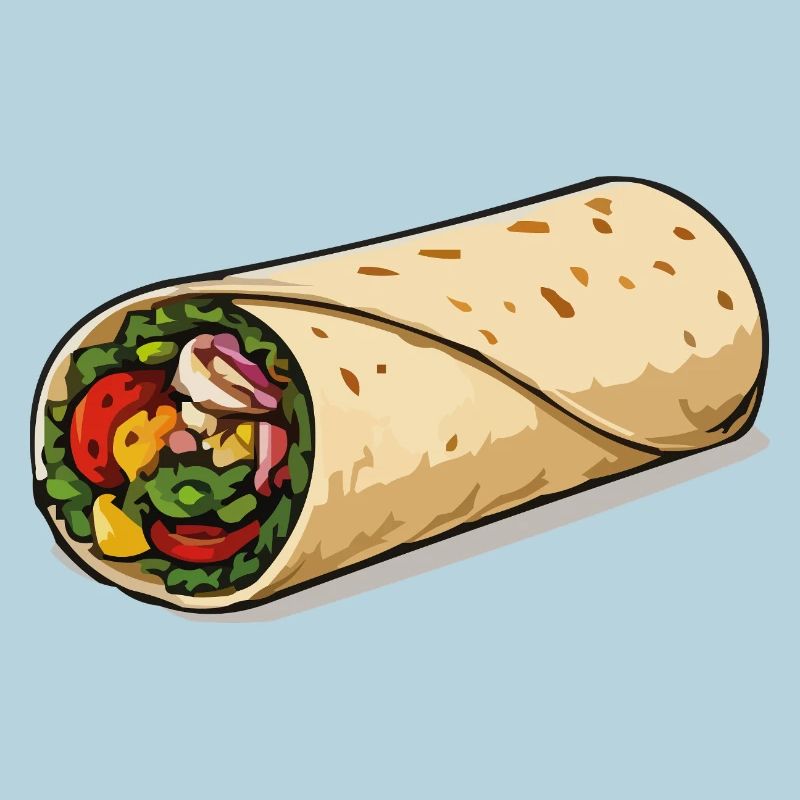 Colourful burrito wrap