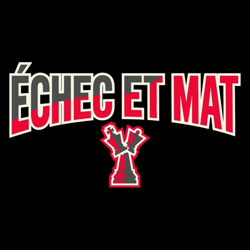 Logo Échec et Mat Rouge Roi Noir en Difficulté