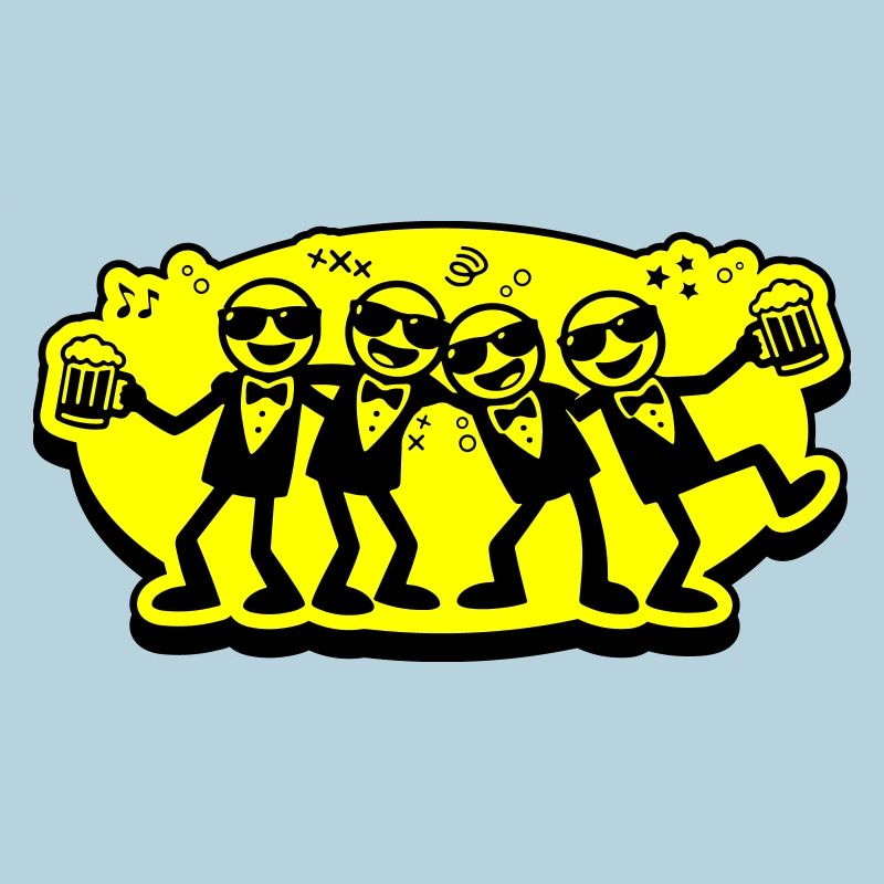 Bräutigam Freunde Gruppe Bier