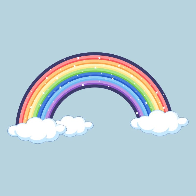 Arc-en-ciel vibrant sur les nuages