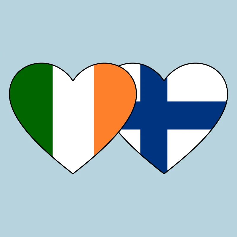 Irlande Finlande Flag Heart