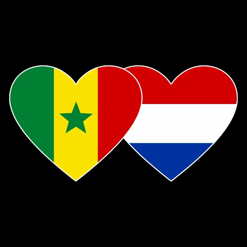 Sénégal Hollande Drapeau Mains Coeur Forme