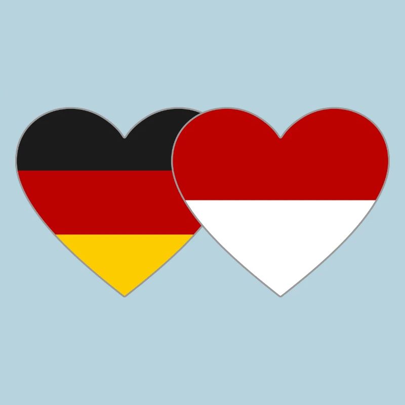 Germany Monaco Flag Heart