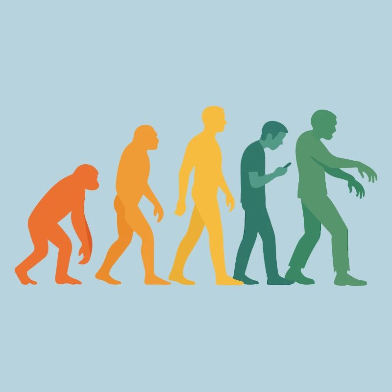 Evolution Silhouette Farbverlauf