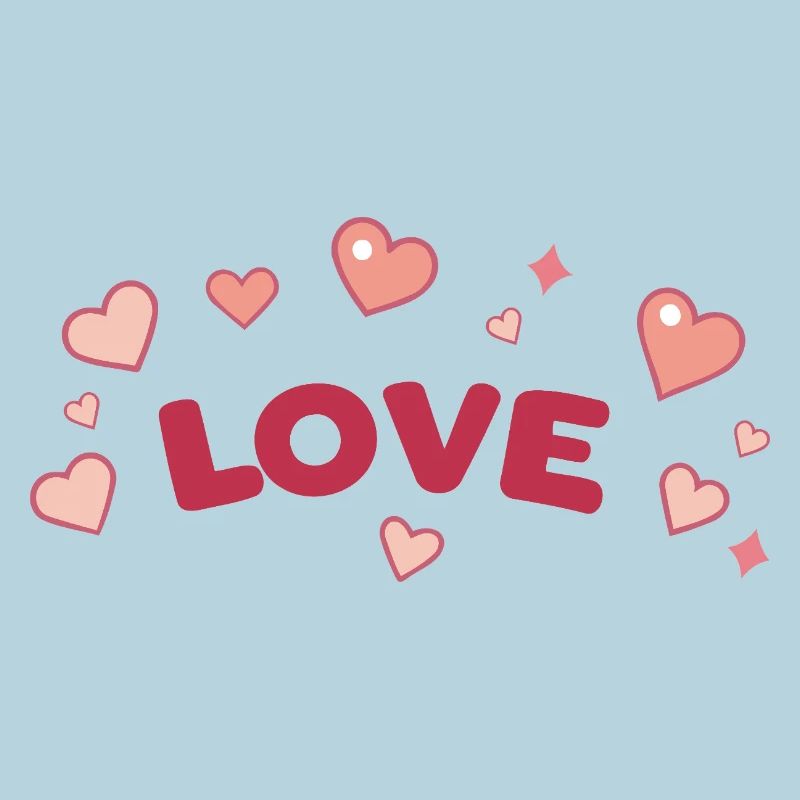 Amour et Cœurs Doux Dessin Animé
