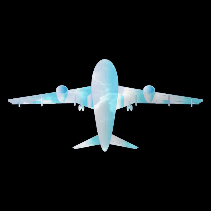 Passagierflugzeug mit Wolkenmuster