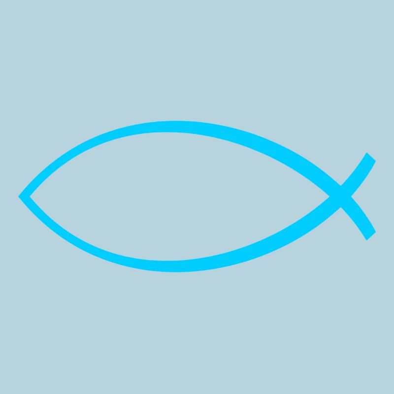 Ichtus fish light blue