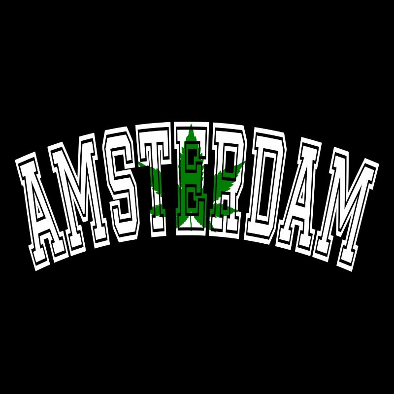 Amsterdam design with cannabis leaf