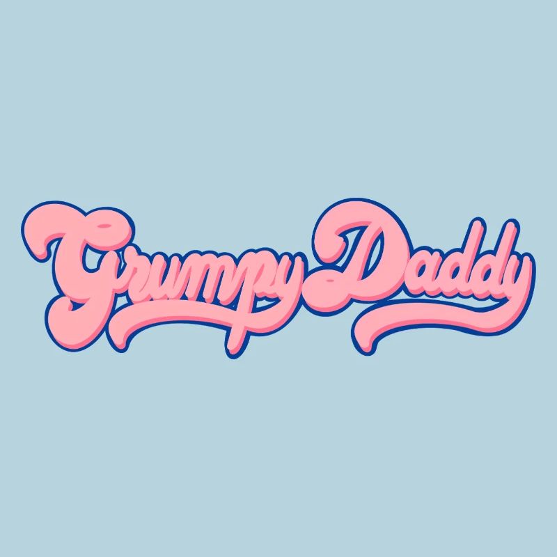 Script rétro de Grumpy Daddy - Couleur « Chewing-gum »