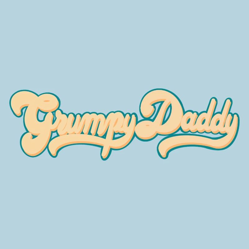 Grumpy Daddy Retro Script - Farbe "Groovy Baby"