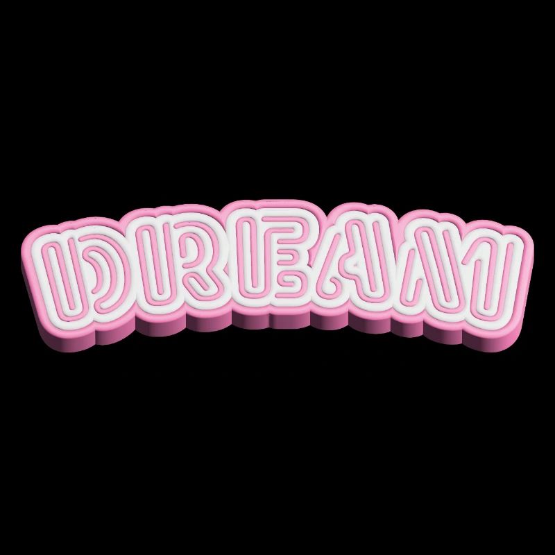 Typographie 3D de rêve - Conception de mots 3D en blanc et rose