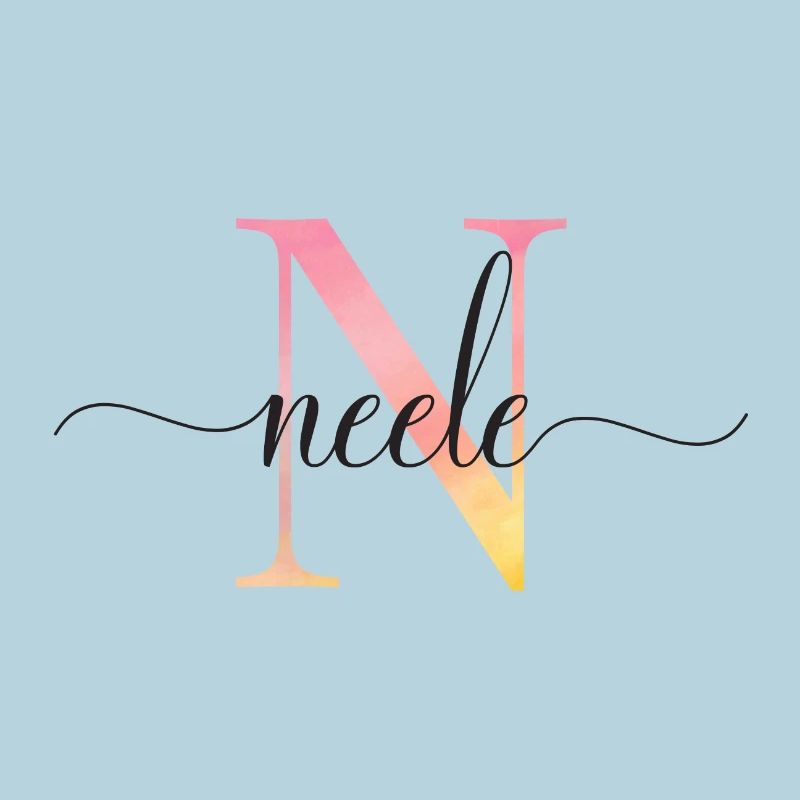 N | Monogramme | Nom | Neele|Aquarelle