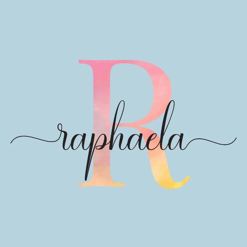 L | Monogramme | Nom | Raphaëla |Aquarelle