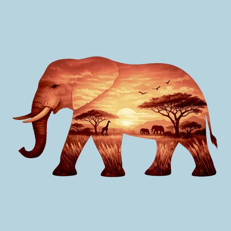 Éléphant sur la savane