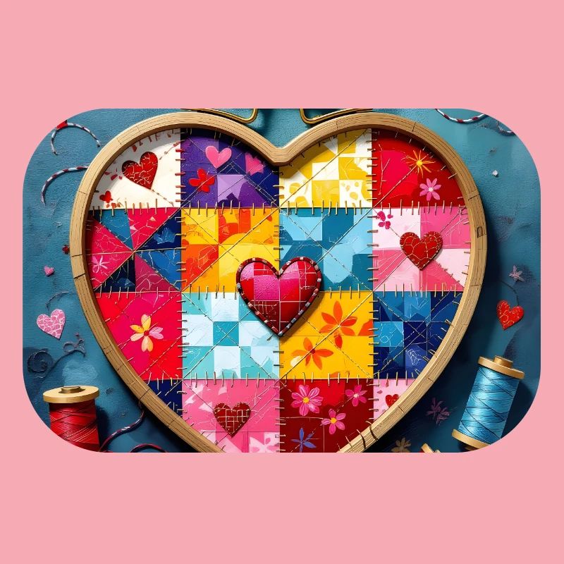 Patchwork Herz Quiltkunst
