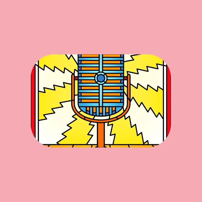 Retro Microphone Lightning Burst