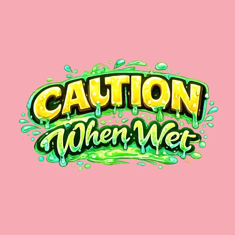 Caution When Wet Funny Flirty Statement Tee pun sp