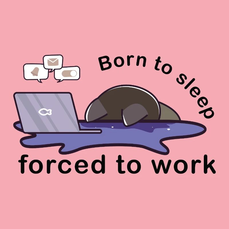 Né pour dormir forcé de travailler chat mignon travail